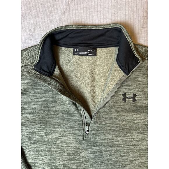 Under Armour Women's Coldgear Loose 1/4 Zip Stretch Top Heather Green Large - Picture 4 of 8